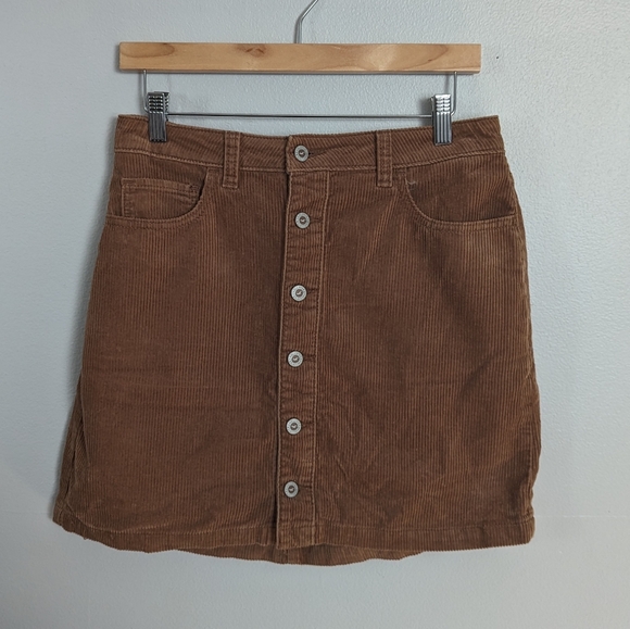 Corduroy Button Skirt - Picture 1 of 3